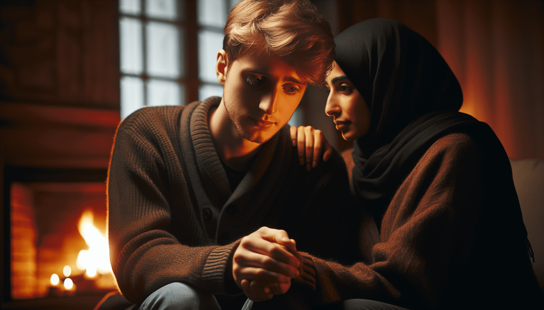 Young couple having a serious conversation