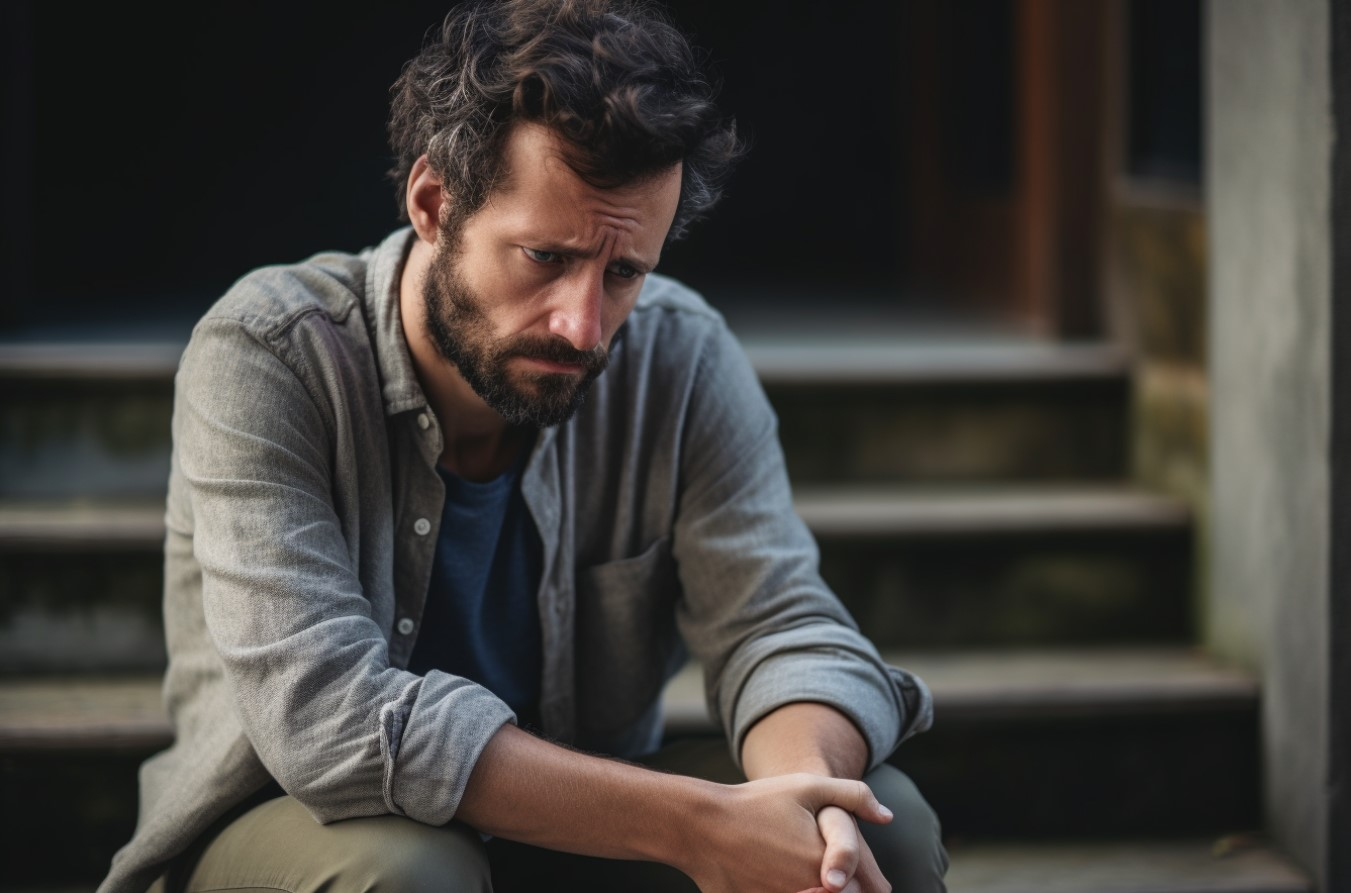 A man who is suffering from low libido and having relationship issues.
